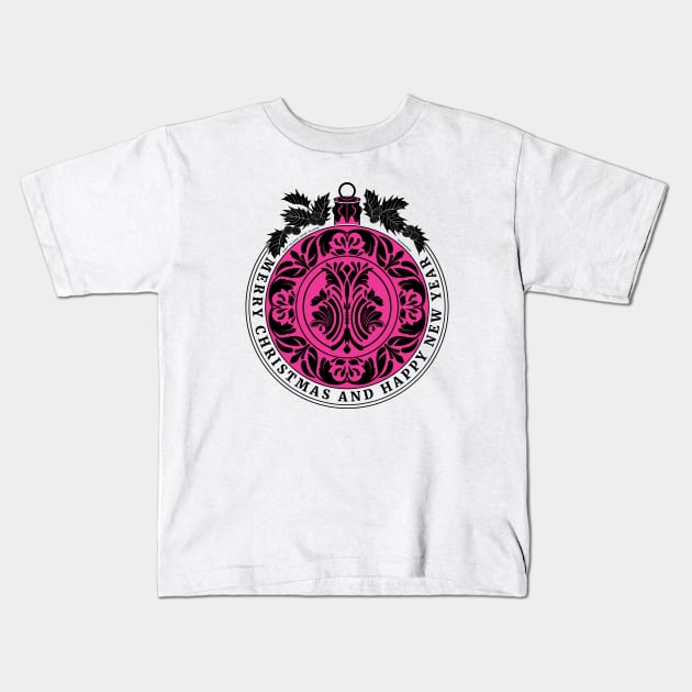 Pink Christmas Ornament. Kids T-Shirt by vjvgraphiks